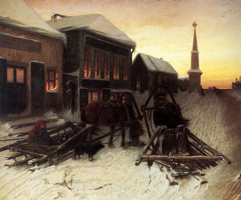 Perov, Vasily The Last Tavern at the City Gates Germany oil painting art